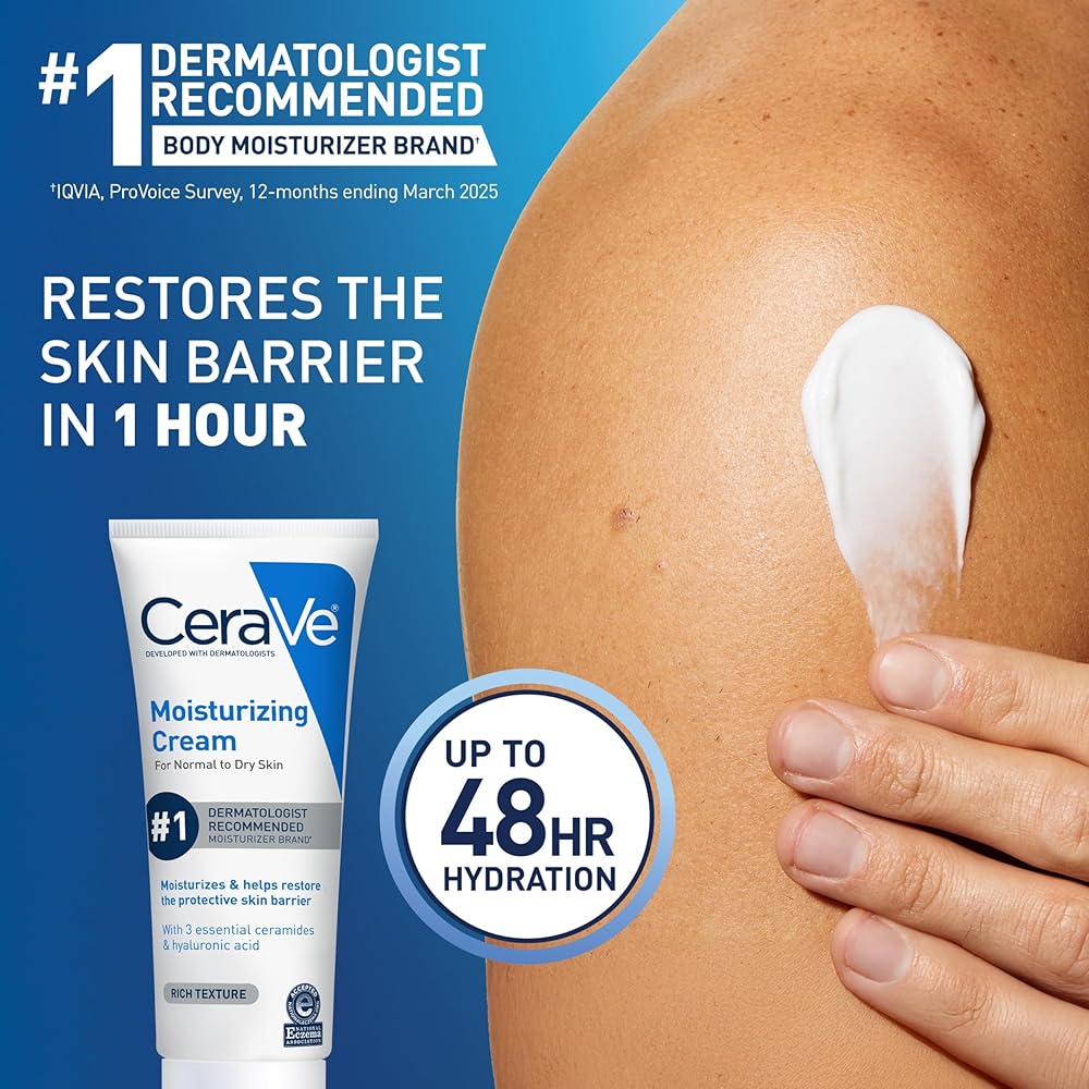 CeraVe developed with dermatologists moisturizing cream for normal to dry skin